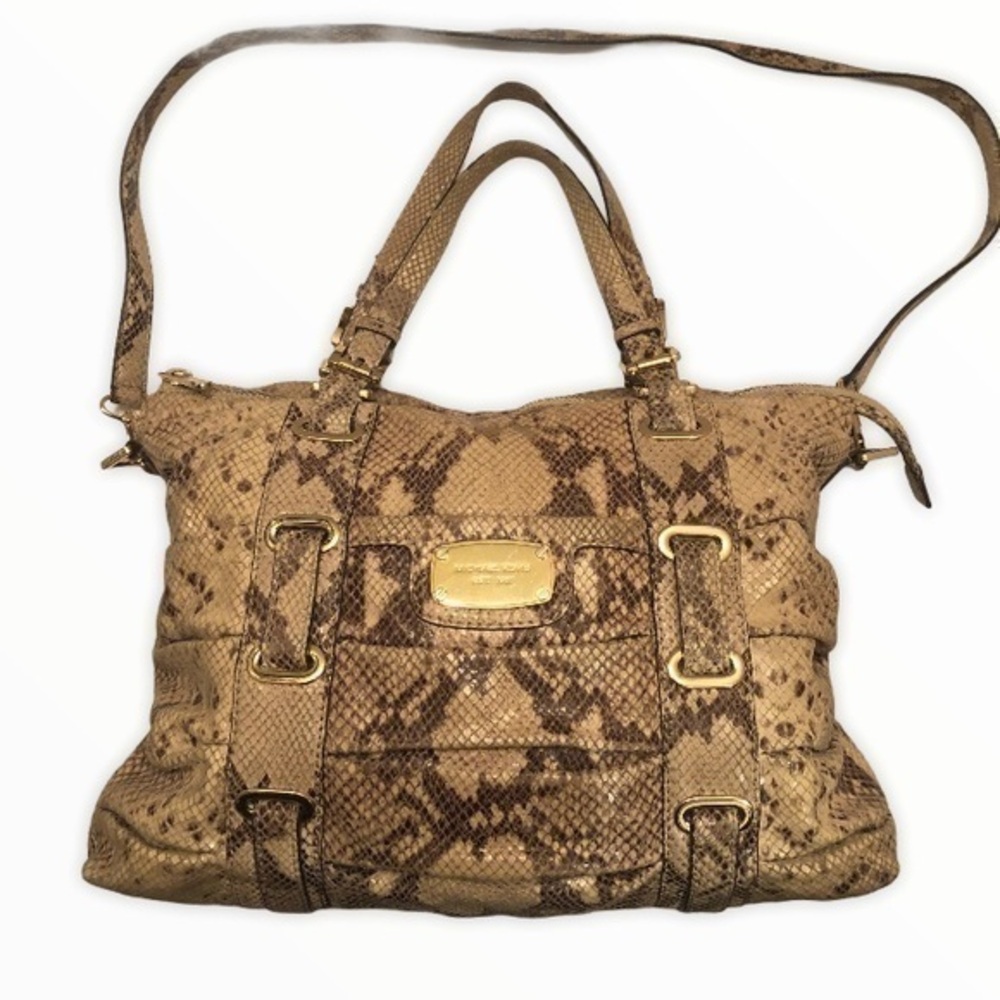 Michael kors snakeskin python embossed leather bag - image 1